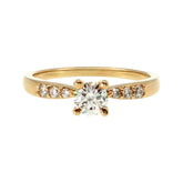 Anillo "Río L" oro amarillo 14K, diamante lg 0.32ct IGI