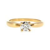 Anillo "Río" oro amarillo 14K, diamante lg 0.38ct H&A IGI