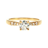 Anillo "Río L" oro amarillo 14K, diamante lg 0.43ct H&A IGI