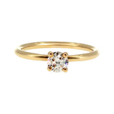 Anillo "Nilo" oro amarillo 14K, diamante lg 0.34ct IGI
