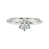 Anillo "Nilo 6" oro blanco 14K, diamante lg 0.51ct H&A IGI
