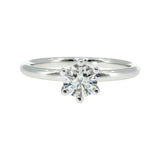 Anillo "Nilo 6" oro blanco 14K, diamante lg 0.51ct H&A IGI
