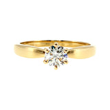 Anillo "Río 6 uñas" de oro amarillo 14K, diamante lg 0.50ct H&A IGI