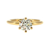Anillo "Nilo 6 uñas" oro amarillo 14K, diamante lg 1.01ct IGI