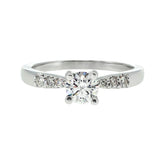 Anillo "Río L" oro blanco 14K, diamante lg 0.41ct H&A IGI