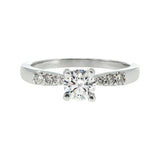 Anillo "Río L" oro blanco 14K, diamante lg 0.41ct H&A IGI