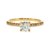 Anillo "Nilo L" oro amarillo 14K, diamante lg bluish 0.48ct