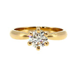 Anillo "Río 6" oro amarillo 14K, diamante lg 0.72ct H&A IGI