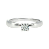 Anillo "Río" oro blanco 14K, diamante lg 0.24ct Bluish