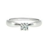 Anillo "Río" oro blanco 14K, diamante lg 0.24ct Bluish