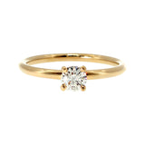 Anillo "Nilo" oro amarillo 14K, diamante lg 0.31ct H&A IGI
