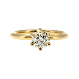 Anillo "Nilo 6 uñas" oro amarillo 14K, diamante lg 0.70ct H&A IGI