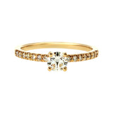 Anillo "Nilo L" oro amarillo 14K con diamante nat 0.30ct GIA
