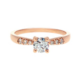 Anillo "Río L" oro rosa 14K, diamante lg 0.36ct