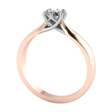 Anillo de Compromiso Solitario con Diamante Redondo Modelo Yangtsé DIAMANTE CRECIDO EN LABORATORIO