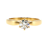 Anillo "Río 6 uñas" de oro amarillo 14K, diamante lg 0.50ct H&A IGI