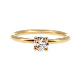 Anillo "Nilo" oro amarillo 14K, diamante lg 0.34ct IGI