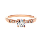 Anillo "Río L" oro rosa 14K, diamante lg 0.36ct
