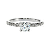 Anillo "Nilo L" oro blanco 14K, diamante lg 0.33ct