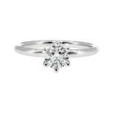 Anillo "Nilo 6" oro blanco 14K, diamante lg 0.51ct H&A IGI