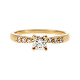 Anillo "Río L" oro amarillo 14K, diamante lg 0.32ct IGI