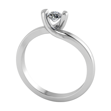 Anillo de Compromiso Solitario con Diamante Redondo Modelo Murray DIAMANTE CRECIDO EN LABORATORIO