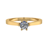 Anillo de Compromiso Solitario con Diamante Redondo Modelo Waikato DIAMANTE CRECIDO EN LABORATORIO