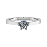 Anillo de Compromiso Solitario con Diamante Redondo Modelo Waikato DIAMANTE CRECIDO EN LABORATORIO