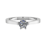 Anillo de Compromiso Solitario con Diamante Redondo Modelo Waikato DIAMANTE CRECIDO EN LABORATORIO