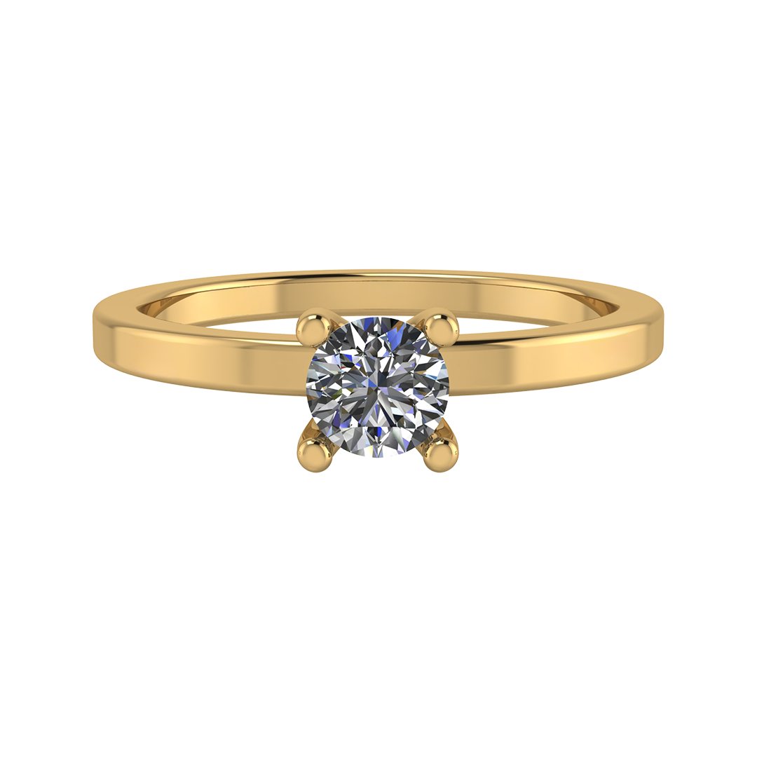 Anillo 14k oro amarillo tipo Nilo cuadrado 0.32 cts H&A - MYP Joyeros