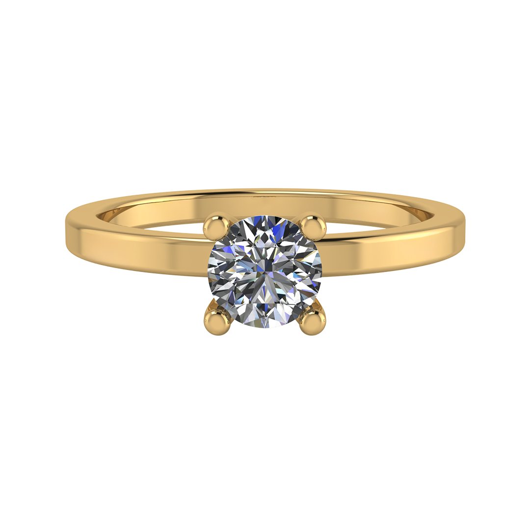 Anillo 14k oro amarillo tipo Nilo cuadrado 0.40 cts H&A - MYP Joyeros