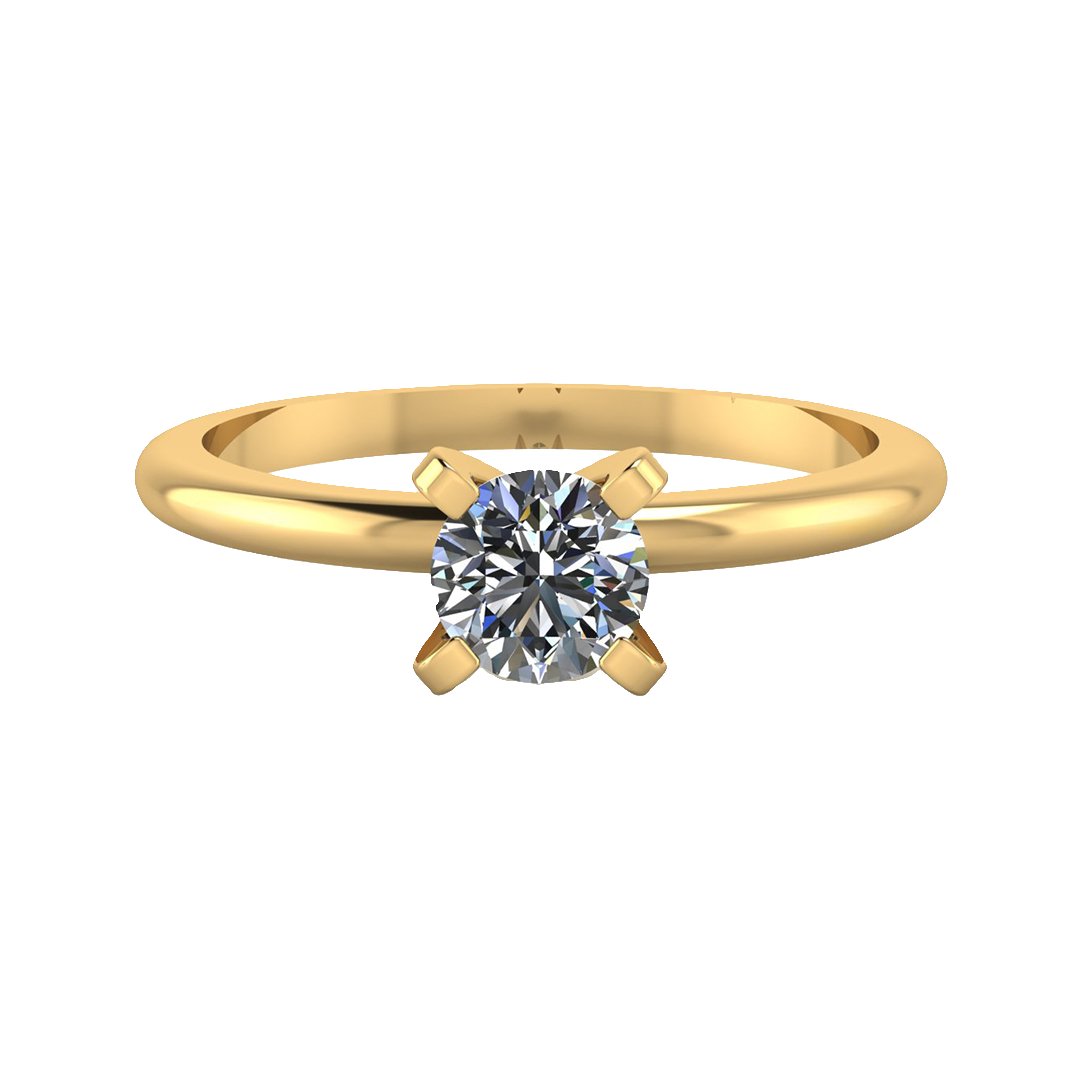 Anillo 14k oro amarillo tipo Nilo redondo 0.32 ct H&A - MYP Joyeros