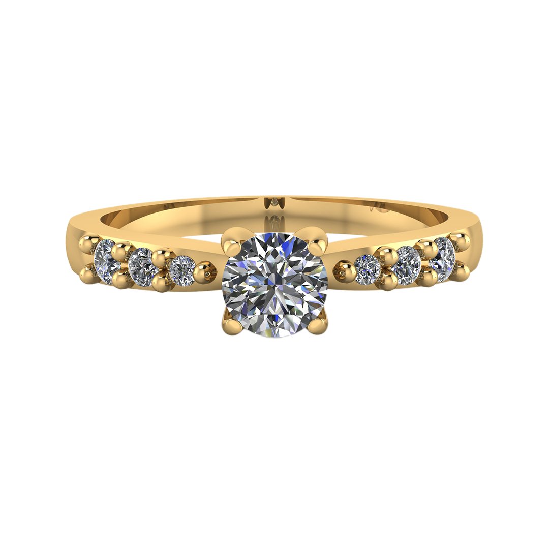 Anillo con diamantes laterales modelo Río - MYP Joyeros