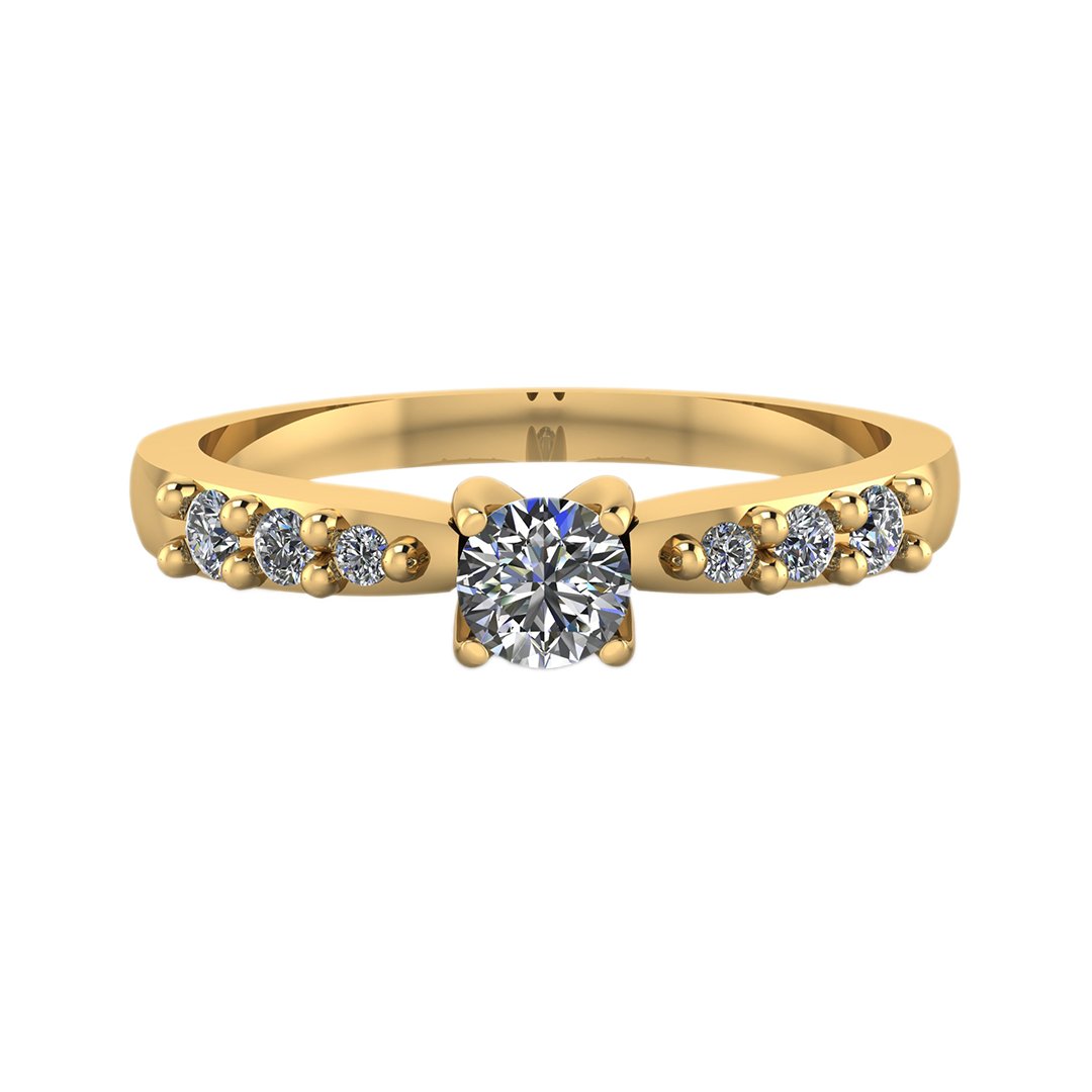 Anillo con diamantes laterales modelo Río - MYP Joyeros