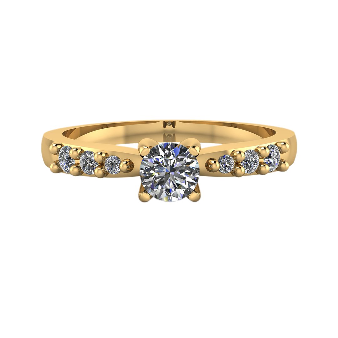 Anillo con diamantes laterales modelo Río - MYP Joyeros