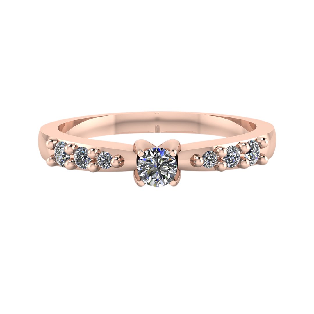 Anillo con diamantes laterales modelo Río - MYP Joyeros