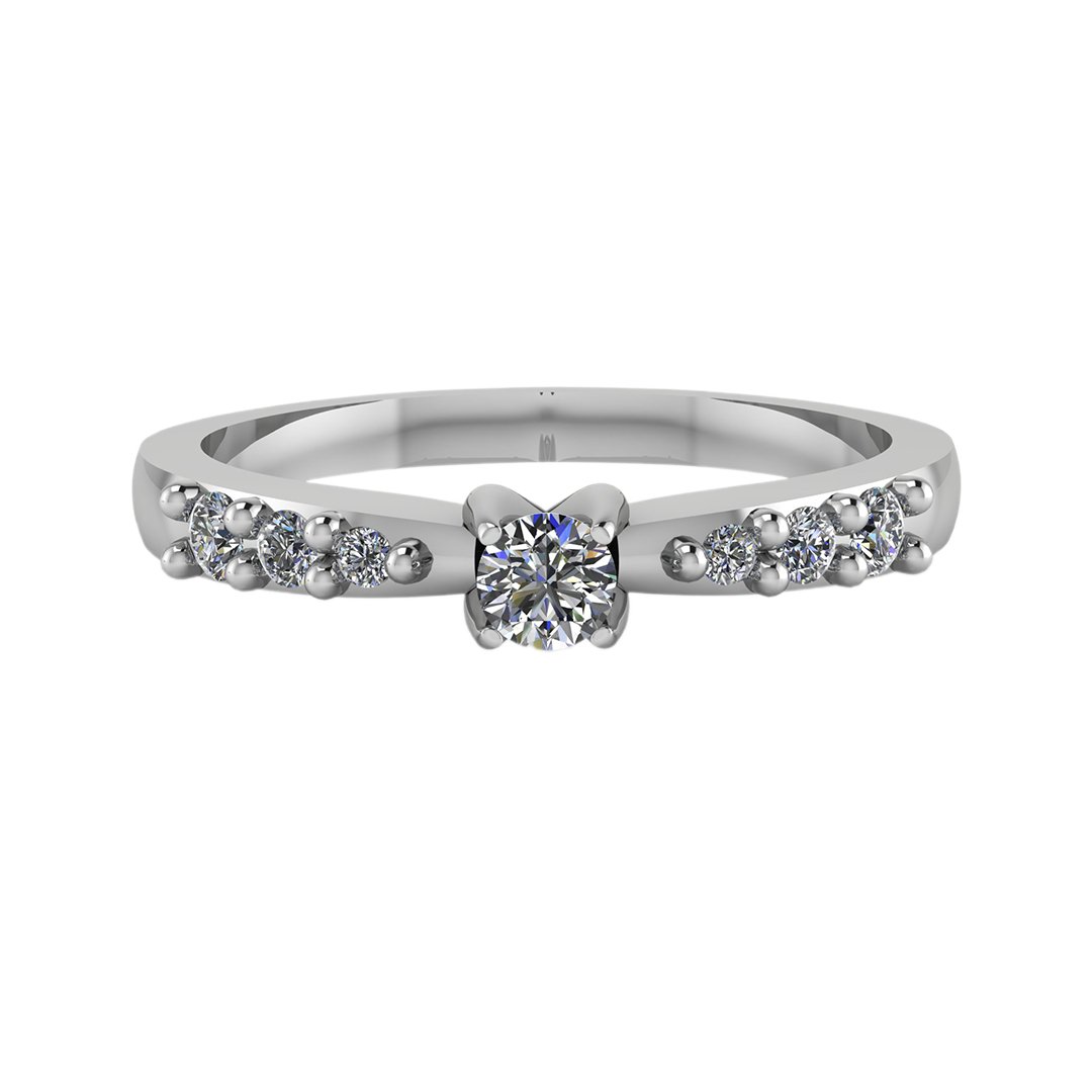 Anillo con diamantes laterales modelo Río - MYP Joyeros