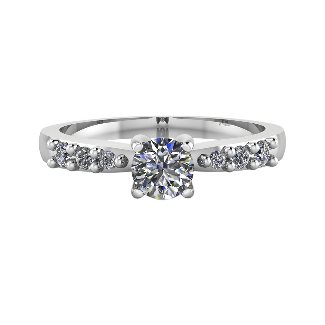 Anillo con diamantes laterales modelo Río - MYP Joyeros