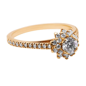 Anillo en oro 14k con diamante round 0.31ct + 40ctw - MYP Joyeros