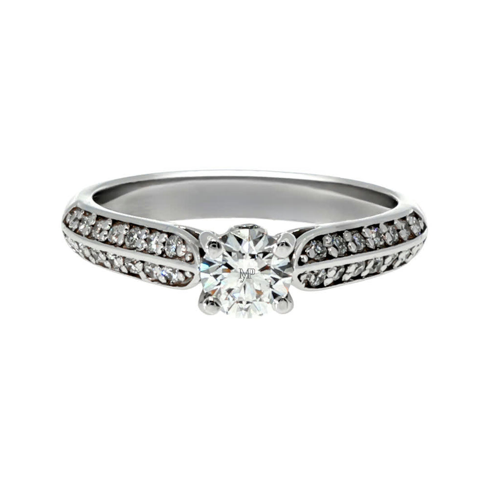 Anillo "Sena" oro blanco 14K, diamante lg 0.31ct H&A IGI