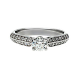 Anillo "Sena" oro blanco 14K, diamante lg 0.31ct H&A IGI