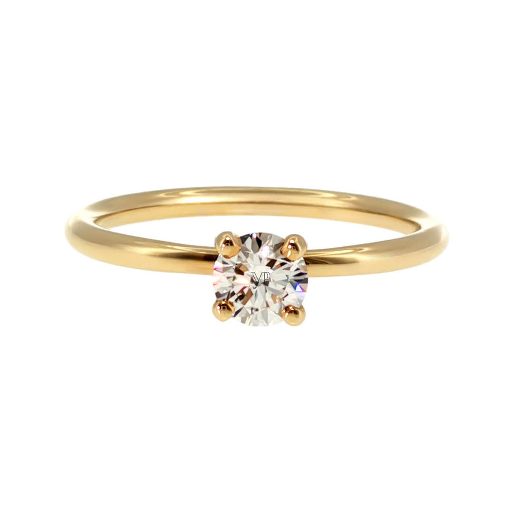 Anillo "Nilo" oro amarillo 14K, diamante lg 0.34ct IGI