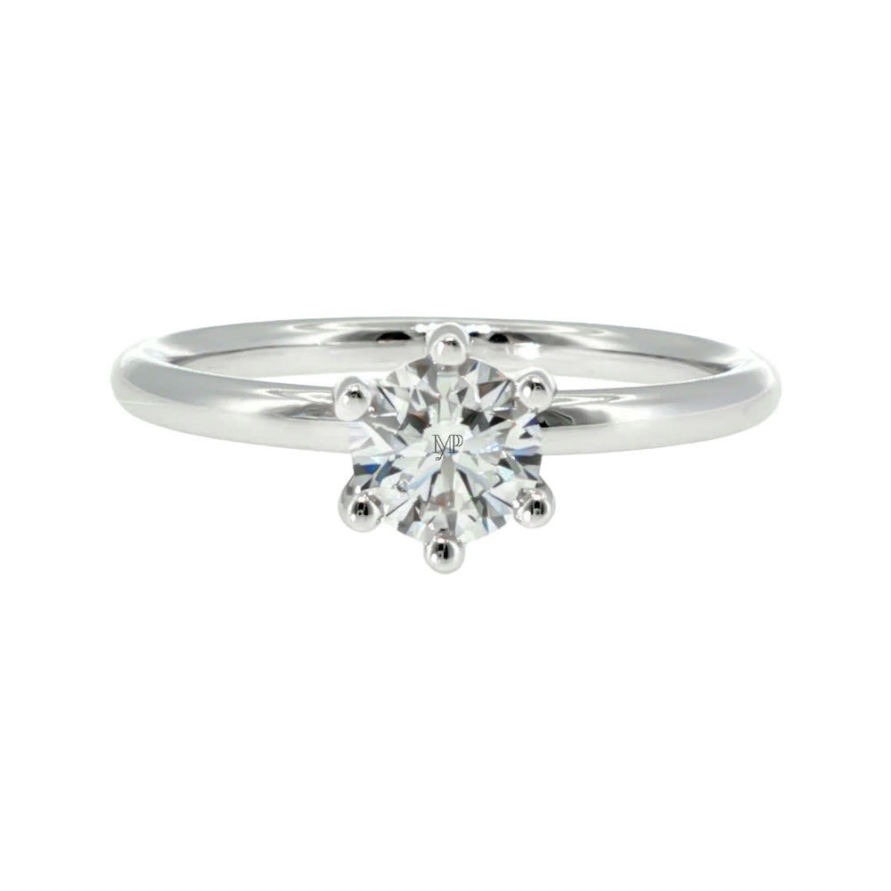 Anillo "Nilo 6" oro blanco 14K, diamante lg 0.51ct H&A IGI