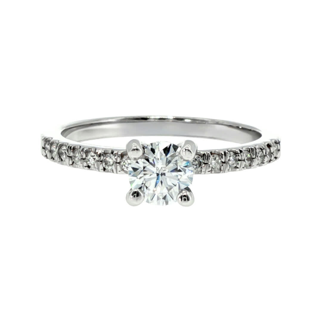 Anillo "Nilo L" oro blanco 14K, diamante lg 0.33ct