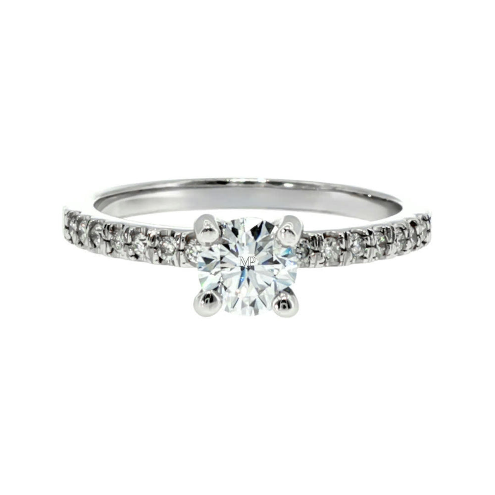 Anillo "Nilo L" oro blanco 14K, diamante lg 0.33ct