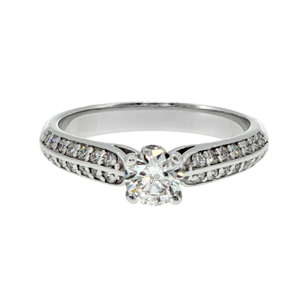 Anillo "Sena" oro blanco 14K, diamante lg 0.32ct H&A IGI