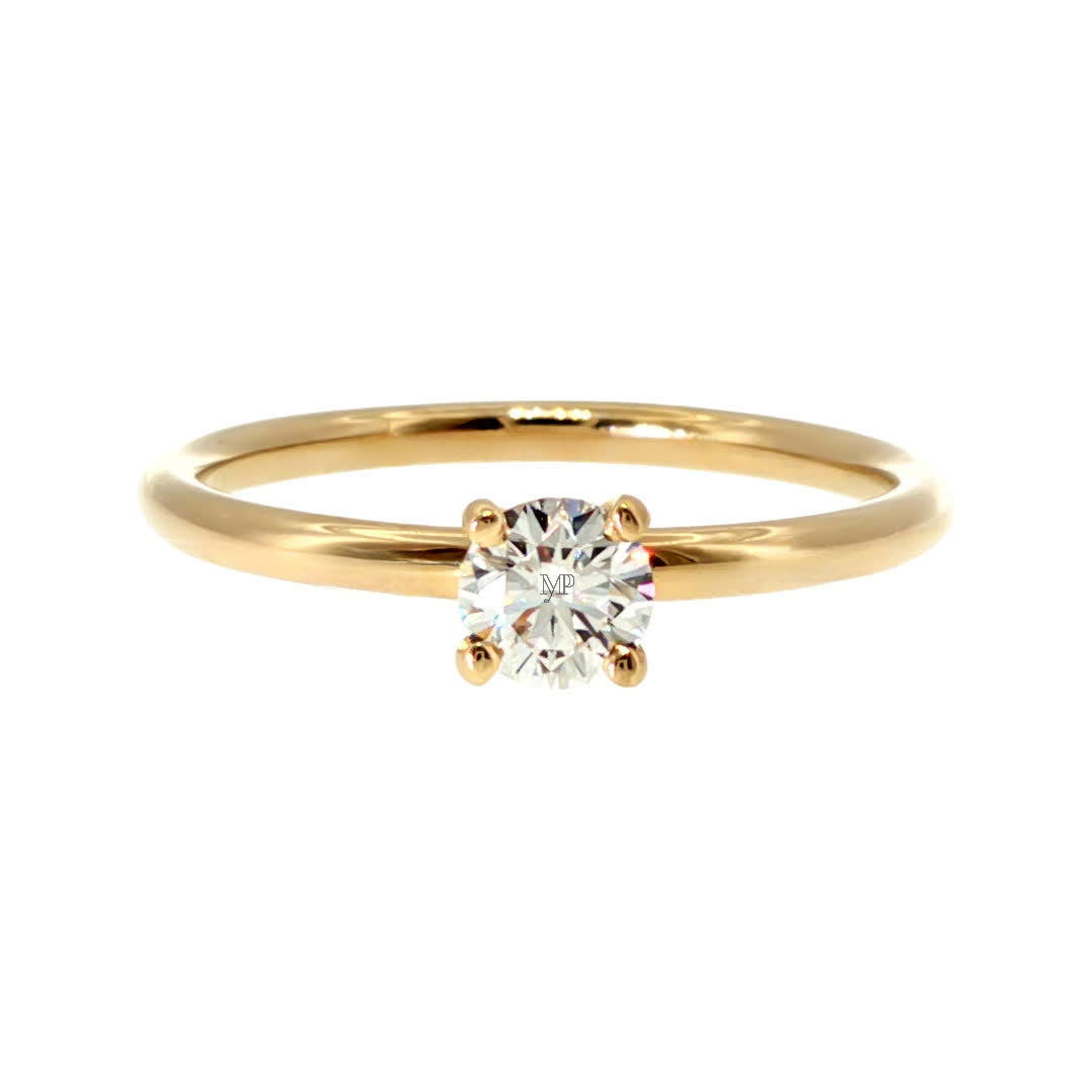 Anillo "Nilo" oro amarillo 14K, diamante lg 0.31ct H&A IGI