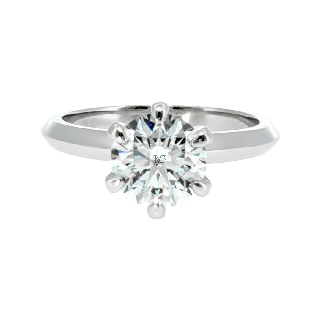 Anillo "Amur" oro blanco 14K, diamante lg 1.45ct IGI