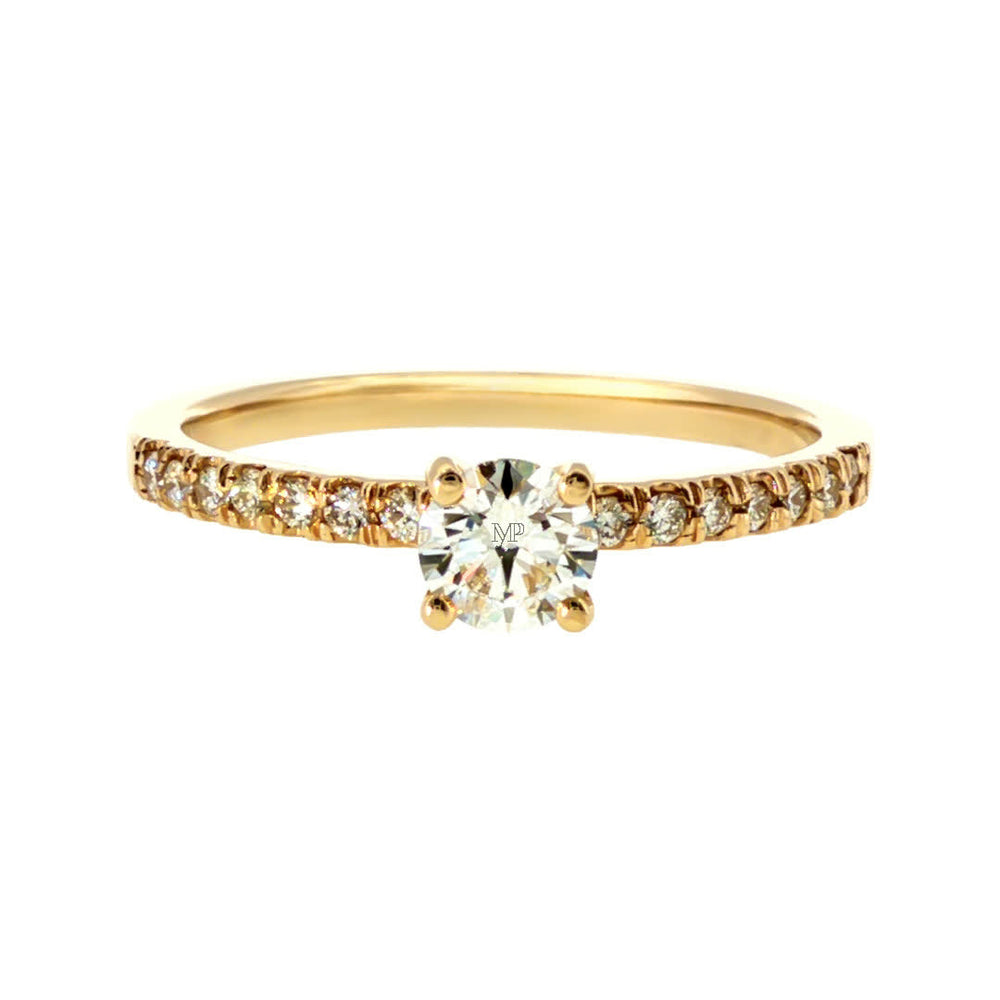 Anillo "Nilo L" oro amarillo 14K con diamante nat 0.30ct GIA