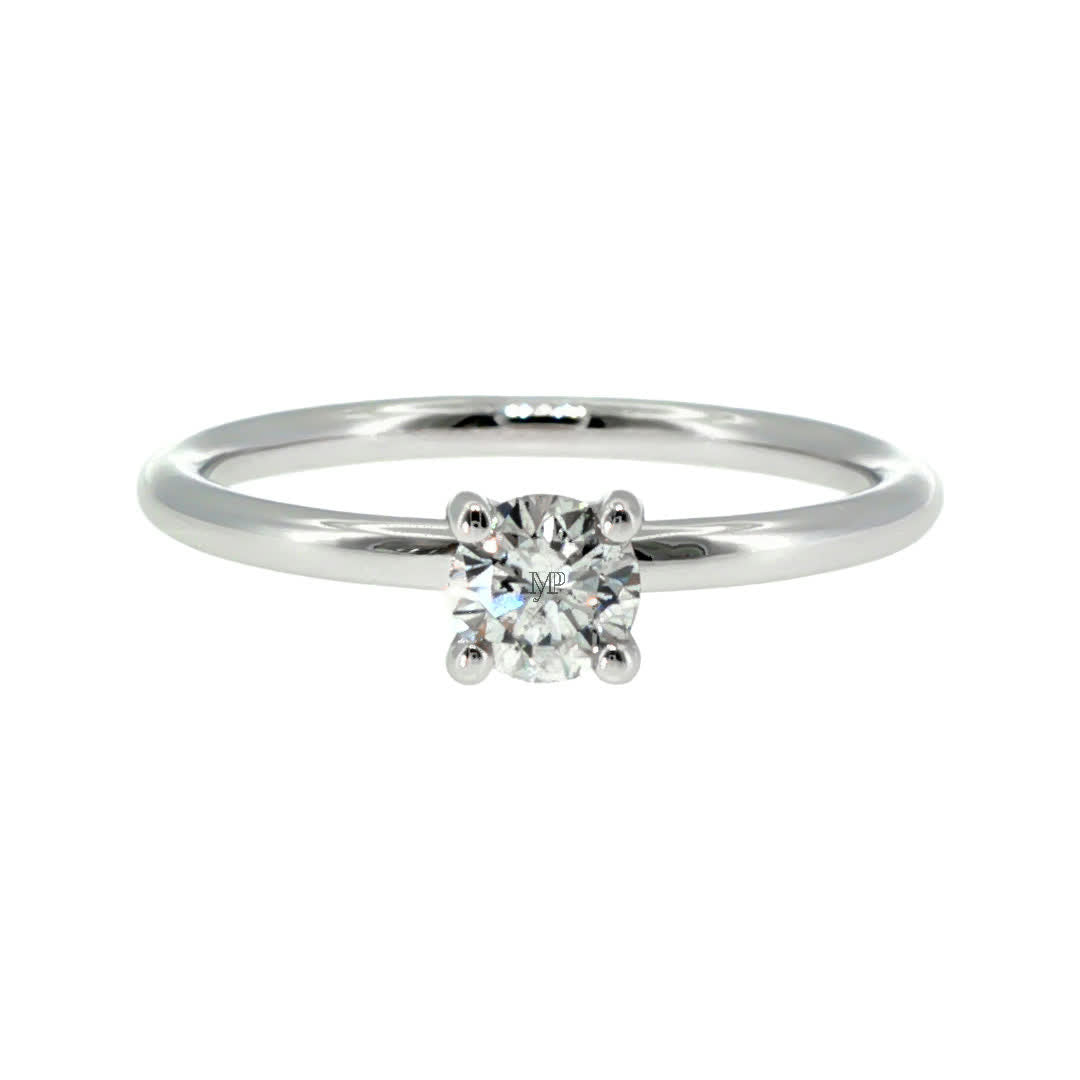 Anillo "Nilo" oro blanco 14K, diamante nat 0.33ct